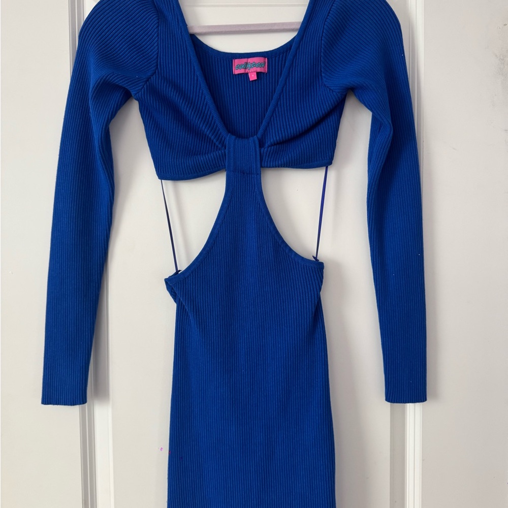 Edikted Ribbed Blue Knit Top NEVER WORN